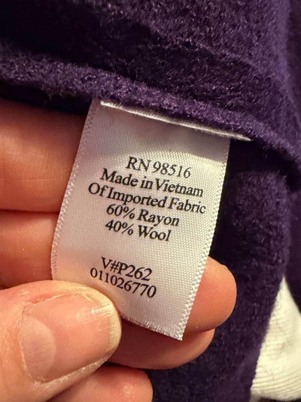 Coldwater Creek Deep Purple Wool Blend Round-Neck Button Sweater Jacket - Picture 7 of 7